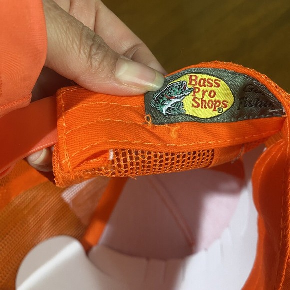 Bass Pro Shops Hat Mesh orange Snapback Trucker Baseball Fishing Outdoor Cap NEW - Picture 6 of 7